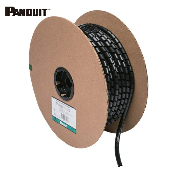 パンドウイット PANDUIT T50NZFR-C20 スパイラルラッピング ハロゲンフリー難燃性ナイロン6 黒 (1巻)|工具ランド いたわり館