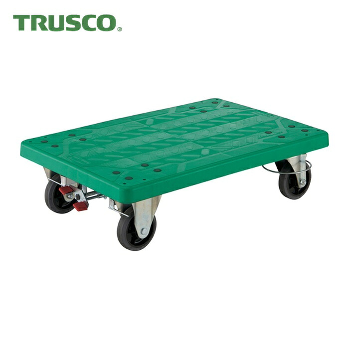 トラスコ TRUSCO 樹脂製平台車 グランカート 自在2輪・固定2輪リングストッパー付 均等荷重200kg (1台) TP-715JKRS-4|工具ランド いたわり館
