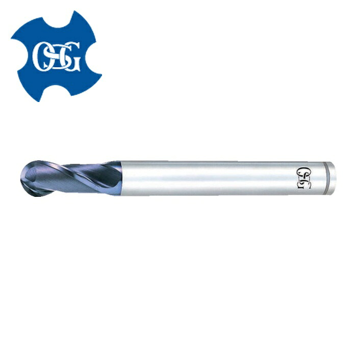 OSG オーエスジー V-XPM-EBD-R1.75 ハイスボールエンドミル VコートXPM2刃 ボール半径1.75mm 刃長8mm 8453007 (1本)