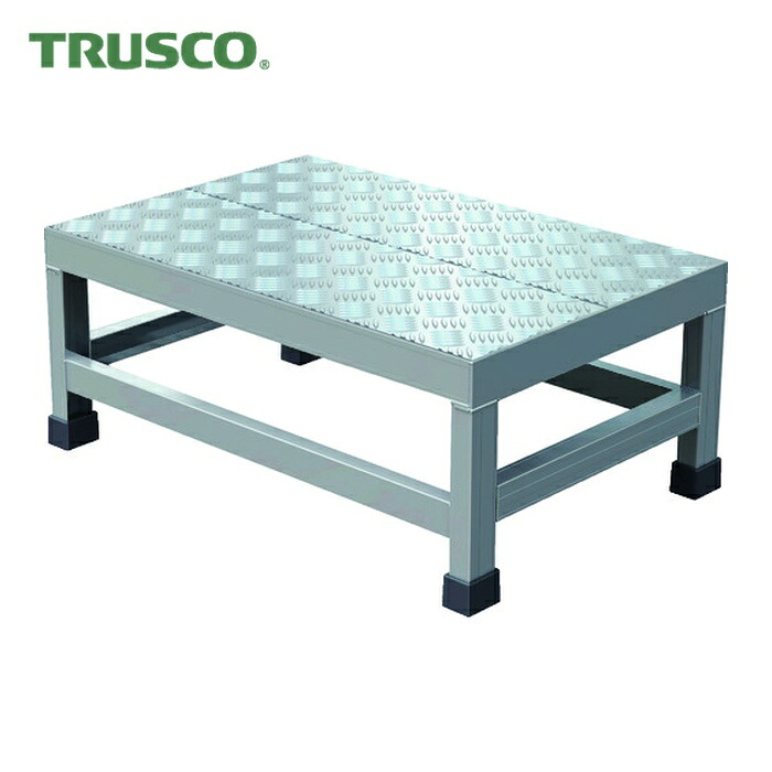 トラスコ TRUSCO アルミ製溶接一体構造型作業台 縞板タイプ 一段(完成品) W600×D400×H250 (1台) WTDBC-6425