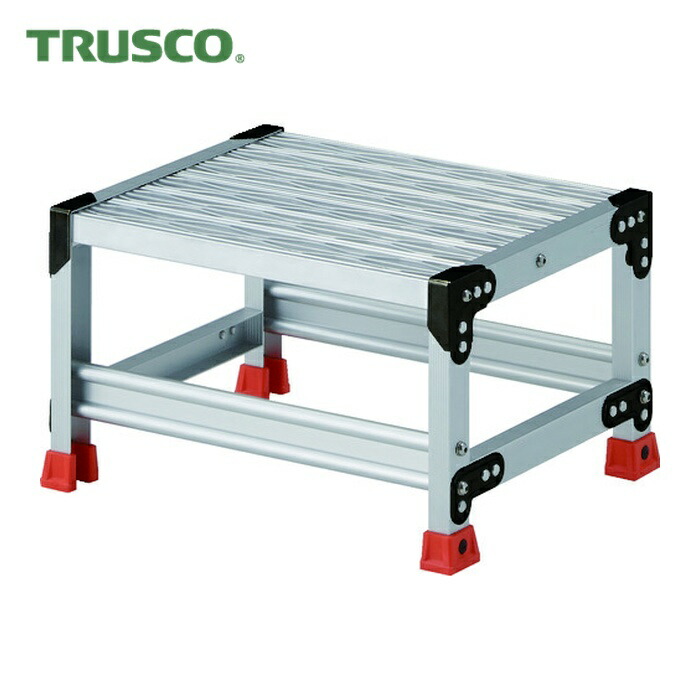 トラスコ TRUSCO 作業用踏台 アルミ製・グレーチング仕様 SUS金具 1段 高さ0.3m 天板500×400 (1台) TSFGR-153