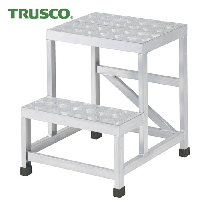 トラスコ TRUSCO アルミ製溶接一体構造型作業台 二段縞板タイプ(完成品) W600×D600×H500 (1台) WTDBC2-6650