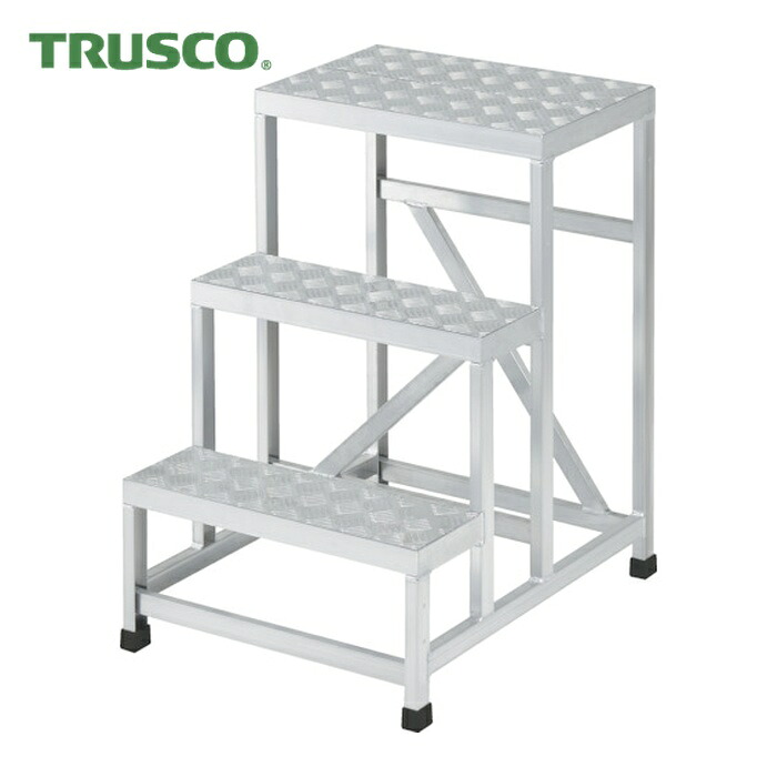 トラスコ TRUSCO アルミ製溶接一体構造型作業台 三段縞板タイプ(完成品) W600×D800×H750 (1台) WTDBC3-6875