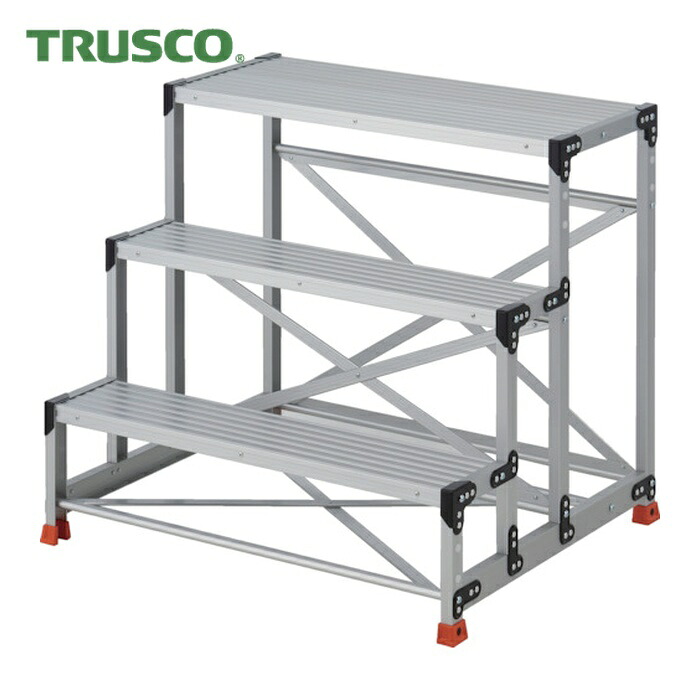 トラスコ TRUSCO 作業用踏台 3段 ステップ奥行200 高さ0.90m 天板1000X400 (1台) TSF-3109