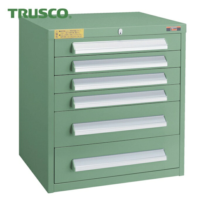トラスコ TRUSCO WLVR型押し込み 500X412XH540 抽き出し6段 (1台) WLVR-541 (GN) DIY・工具-収納・保管用品-工具収納用品