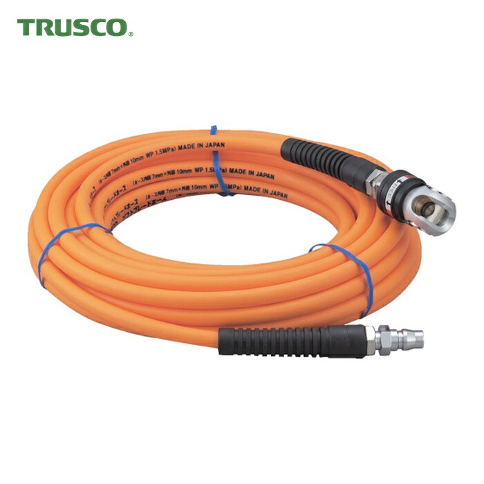 トラスコ TRUSCO スィングカップリング付エア湖導管 7×10粍 30m (1巻) TSRC-7-30 エアホース用継手-DIY・工具-電動・エア工具用アクセサリー