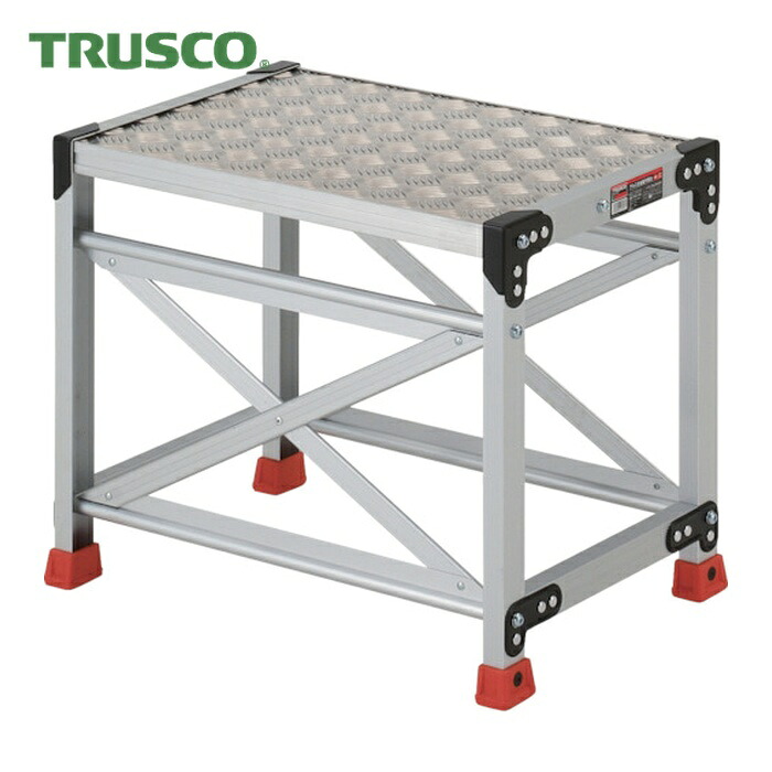 トラスコ TRUSCO 作業用踏台 アルミ製・縞板タイプ 天板寸法600X400XH500 (1台) TSFC-165