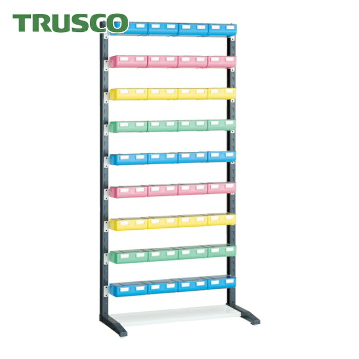 トラスコ TRUSCO UPRラック H1900 ビン大青X12赤・黄・薄緑各8個付 蓋付 (1台) UPR-L1809BF