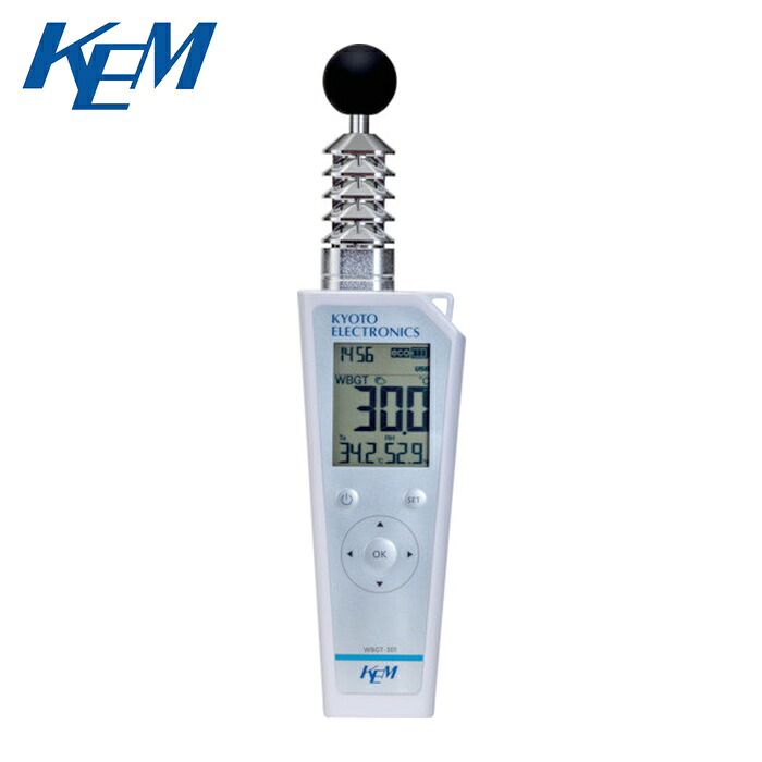 京都陰電子製作 KEM WBGT-301 暑さ指標計、一心不乱症計、一心不乱症指標計、一心不乱症特性計 日本運動競技連合とき勧める品 一心不乱症指標見せびらかす活動の領域0.0~50.0℃ (1個)
