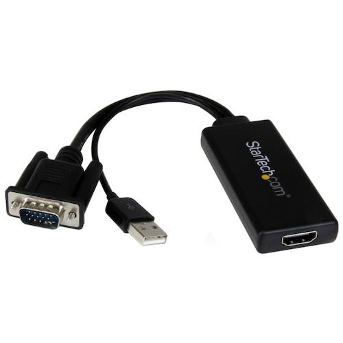 StarTech VGA2HDU ディスプレイアダプター/VGA - HDMI/1080p/USBパワー/オーディオ (1袋)