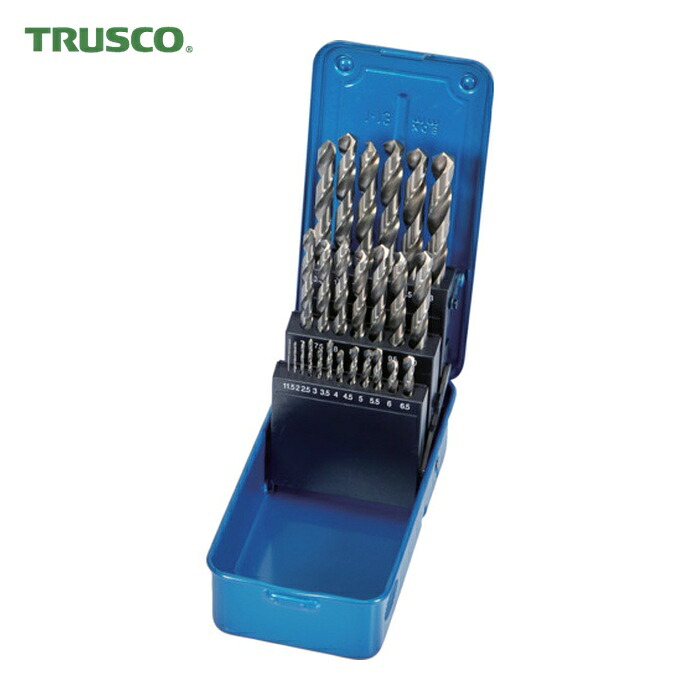 トラスコ TRUSCO ハイスストレートドリル 25本組仕掛ける(スチール写真入れもの付) (1S) TSHD-25SET