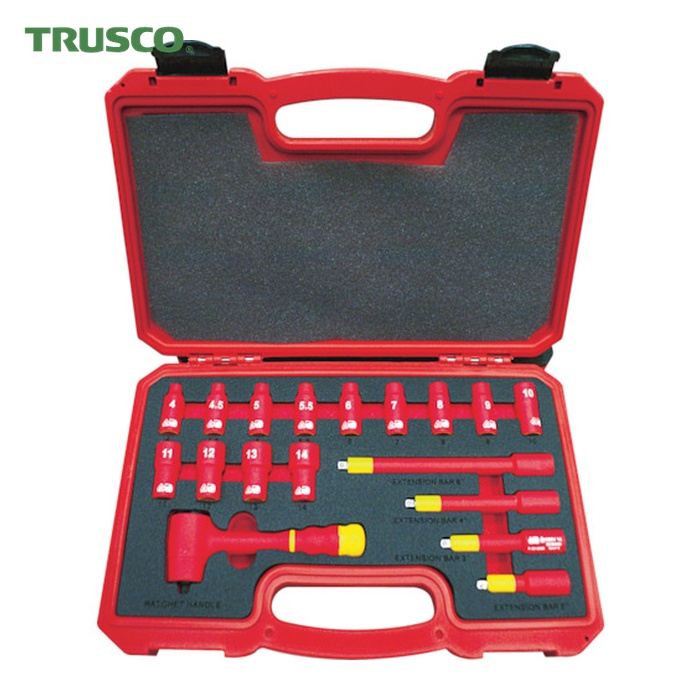 トラスコ TRUSCO 絶縁ソケットレンチセット(6角タイプ)差込角6.35mm (1S) TZSW2-18S