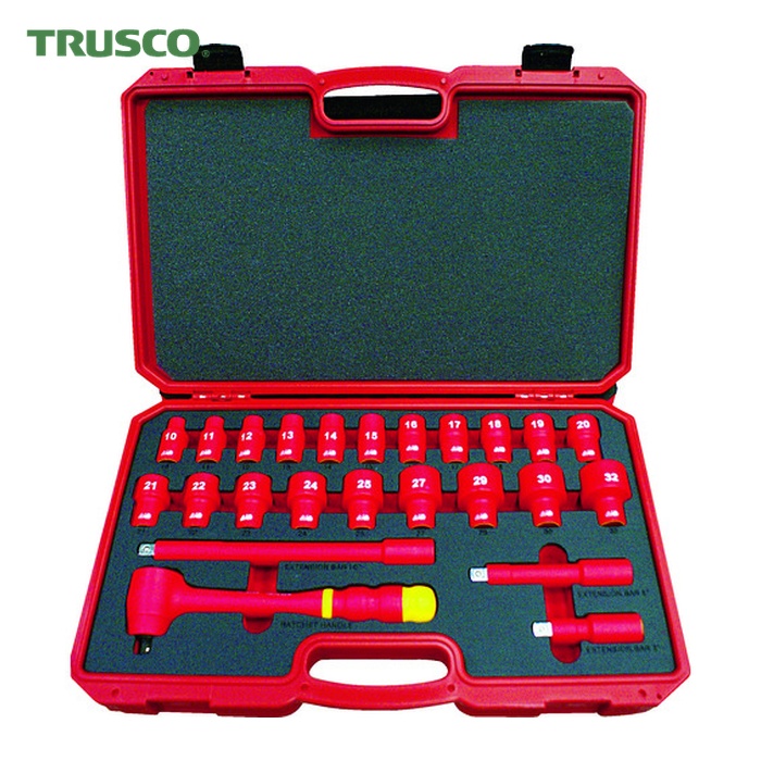 トラスコ TRUSCO 絶縁ソケットレンチセット(6角タイプ)差込角12.7mm (1S) TZSW4-24S