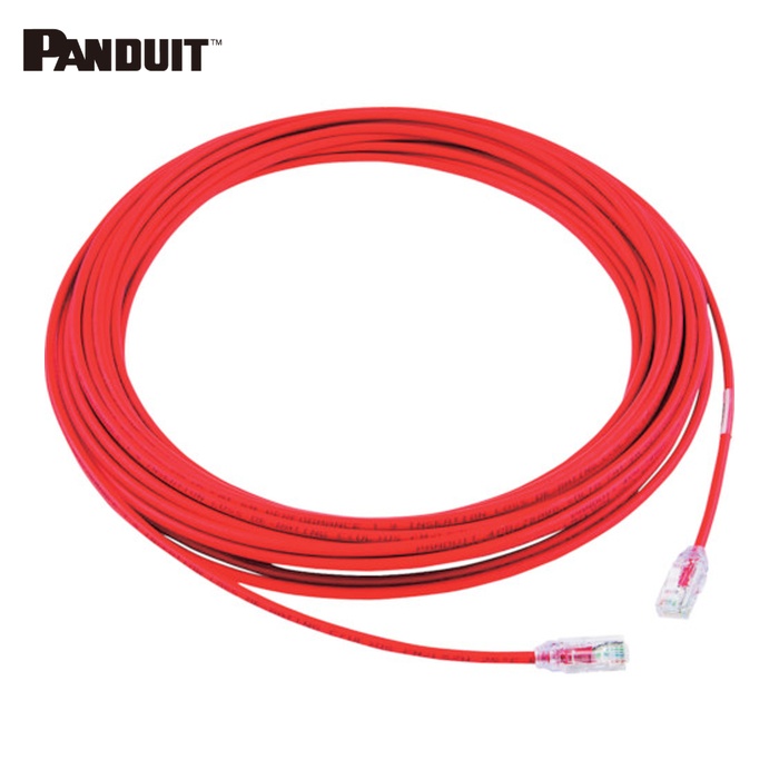 パンドウイット PANDUIT UTP28X15MRD カテゴリ6A細径パッチコード 15m 赤 UTP28X15MRD (1本)
