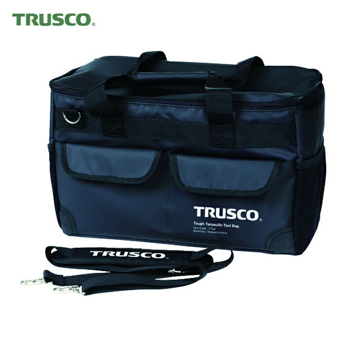 トラスコ TRUSCO TOUGH ターポリンツールバッグ 黒色 (1個) TTBA-BK
