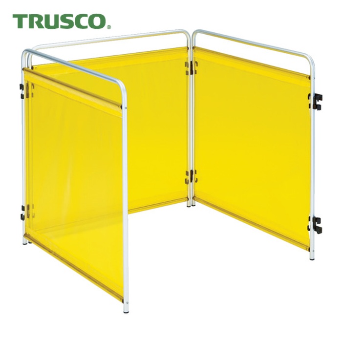 トラスコ TRUSCO 小型溶接遮光フェンス 900mm角 三面セット 黄 (1台) TTY3-900-Y