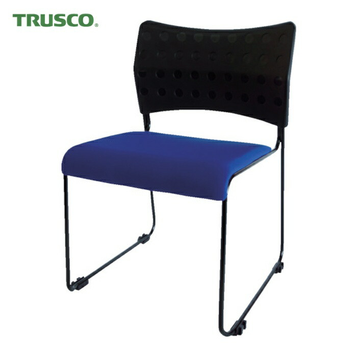 トラスコ TRUSCO スタッキングチェア ブルー (1脚) TSMC-2N-B