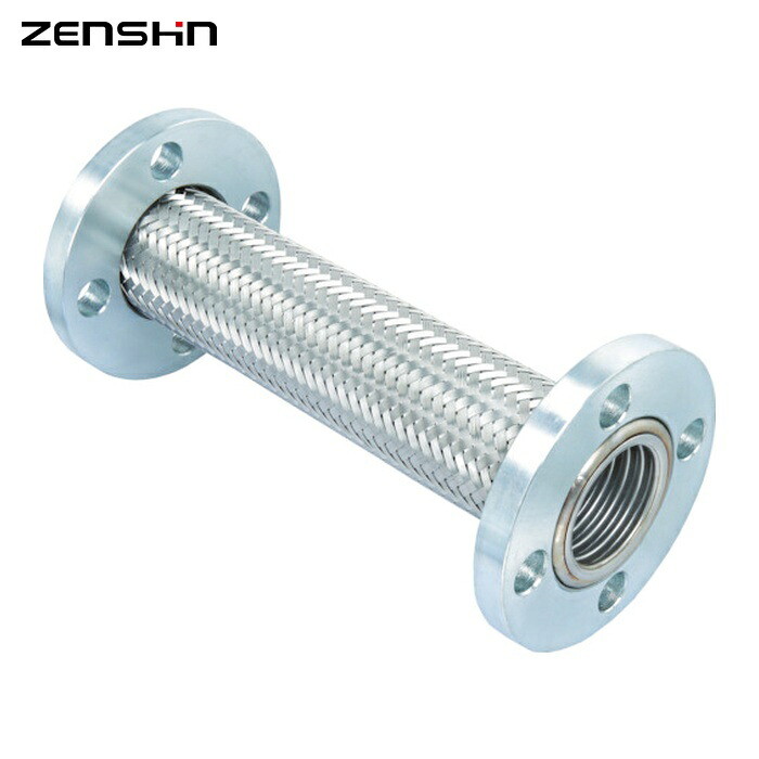 ゼンシン ZENSHIN Z-2000NW-25-500 フレキシブルメタルホース(非溶接・フランジ型) 呼び径25A(1インチ) (1本)