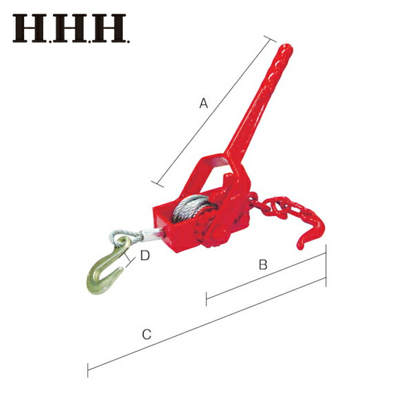 ほぼ新品大型1000㎏/中型700㎏ ワイヤー荷締機　 工具まとめ売り ガッチャ 楽天市場】3H ワイヤー大型荷締機 取替用ワイヤーロープ 8mm 1.5