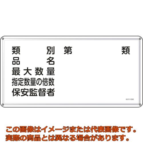緑十字　消防・危険物標識　類別・品名・保安監督者　３００×６００ｍｍ　スチール