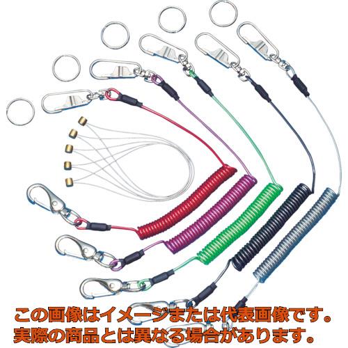 スーパー　安全ロープ（ステンレスワイヤー芯）ダイレクトキャッチフック付　バイオレット　１ｋｇ用