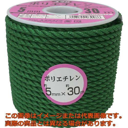 ユタカメイク 縄索 ＰＥ色合い縄索木管巻 ５粍×３０ｍ 緑であること 花・ガーデン・DIY-DIY・工具