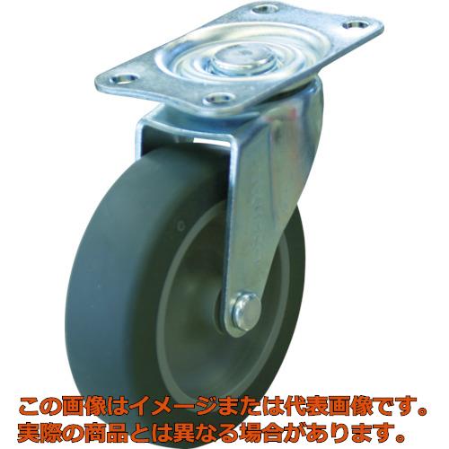 【代引不可・送りとどける日づけ決める不可】ＴＲＵＳＣＯ 伝達ルートヴァン（メッシュ印字機）用自在キャスターφ７５エラストマー車