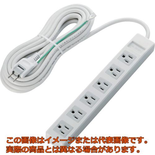 エレコム　オフィス用タップ　ＲｏＨｓ準拠ＯＡタップ　３Ｐ　６個口　５ｍ　グレー