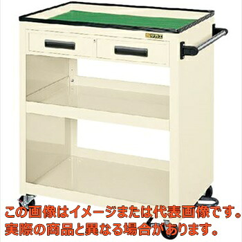 パネルワゴン（天板皿型・引出し・フットブレーキ付）　ＰＫＷ&minus;４ＣＢＲＩ【代引不可・配送日時指定不可・個人宅不可】｜工具箱　店