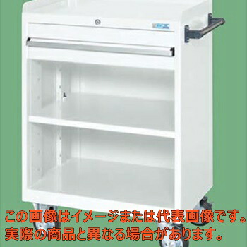 キャビネットワゴン（棚板付）　ＣＶ－１０１ＴＷ【代引不可・配送日時指定不可・個人宅不可】