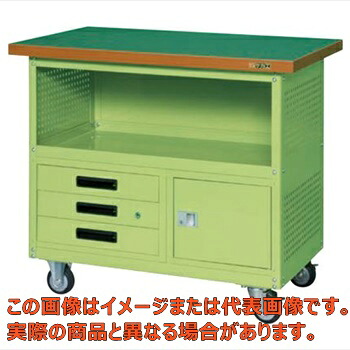 移動作業車(下段3段引出し・ロッカー・パネル付) SKR−300P【代引不可・配送日時指定不可・個人宅不可】|工具箱 店