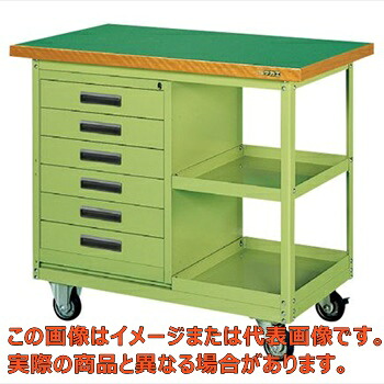 移動作業車（６段引出し・ロッカー付）　ＳＫＲ&minus;３１０【代引不可・配送日時指定不可・個人宅不可】｜工具箱　店