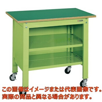 一人用作業台ＣＰＢタイプ（軽量移動式・中棚付）　ＣＰＢ－０９６Ｔ【代引不可・配送日時指定不可・個人宅不可】