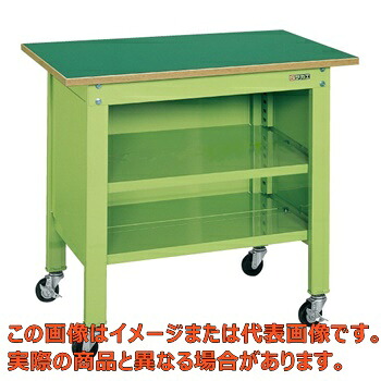 一人用作業台ＣＰＢタイプ（軽量移動式・中棚付）　ＣＰＢ－１２６Ｔ【代引不可・配送日時指定不可・個人宅不可】
