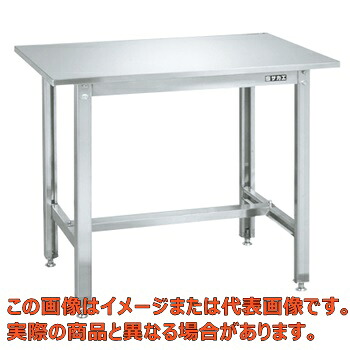 ステンレス作業台　Ｈ８００ＭＭ（ＳＵＳ４３０）　ＳＵＳ４－０９６ＬＣＮ【代引不可・配送日時指定不可・個人宅不可】