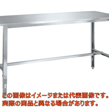 ステンレス高さ調整作業台（ＳＵＳ４３０）　ＳＵＴ４－１８７ＬＣＮ【代引不可・配送日時指定不可・個人宅不可】