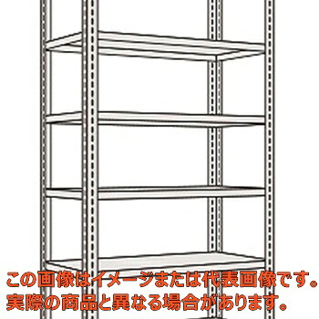軽量開放型棚ボルトレス（１００ｋｇ／段・高さ２１００ｍｍ・６段タイプ）　ＫＦ２１４６【配送日時指定不可・個人宅不可】
