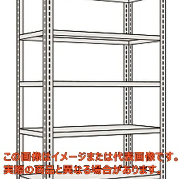軽量開放型棚ボルトレス（１００ｋｇ／段・高さ２１００ｍｍ・５段タイプ）　ＫＦ２７１５【配送日時指定不可・個人宅不可】｜工具箱　店