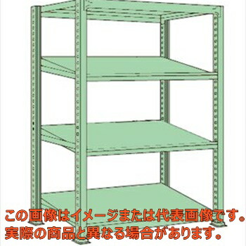 傾斜棚（１５０ｋｇ／段・単体・高さ１８００ｍｍ・４段タイプ）　ＭＳＫＴ１８１５Ｍ０４Ｔ【配送日時指定不可・個人宅不可】｜工具箱　店