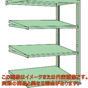 傾斜棚（１５０ｋｇ／段・連結・高さ１８００ｍｍ・４段タイプ）　ＭＳＫＴ１８１２Ｌ０４Ｒ【配送日時指定不可・個人宅不可】