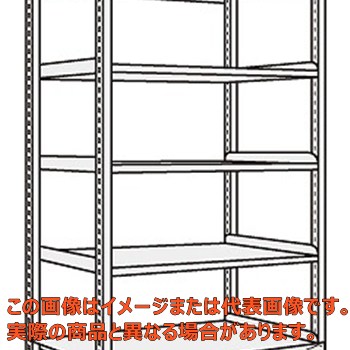 【代引不可・配送日時指定不可・個人宅不可】中軽量棚ＮＥＷ型単体（２００ｋｇ／段・Ｈ２１００ｍｍ・５段）　ＮＥＷ－２５４５