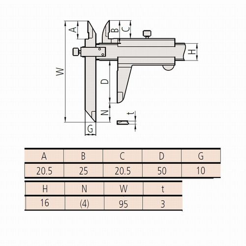 オフセットノギス （536-102）/NT10-20【ミツトヨ】