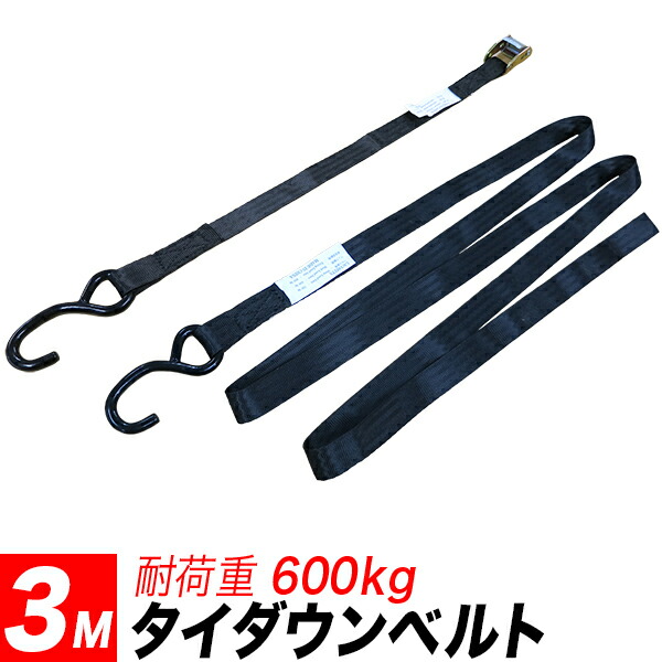 タイダウンベルト黒 1本 全長約3メートル ベルトを通して挟むだけ カムバックル式しっかり固定 驚きの価格が実現！ 荷締めベルト 送料無料 荷崩れ防止に 代引不可 荷物固定 ラッシングベルト 通販でクリスマス