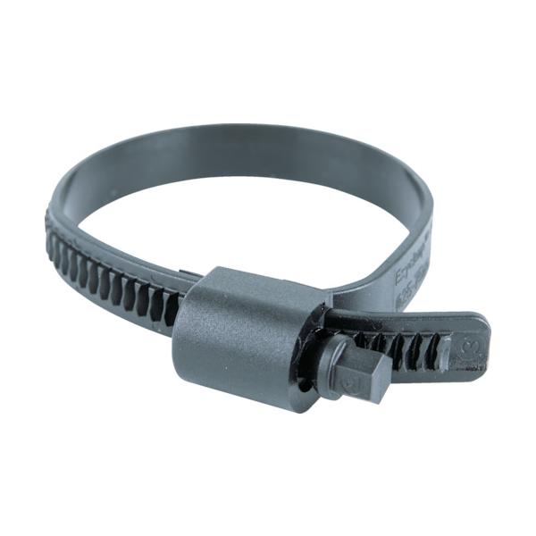 HCL 脂製導管ダンス楽隊 Ezyclamp 締付径25.0~75.0粍 対辺8.0粍 ナイロン12 PWD-13-75-SC-PA12-BK