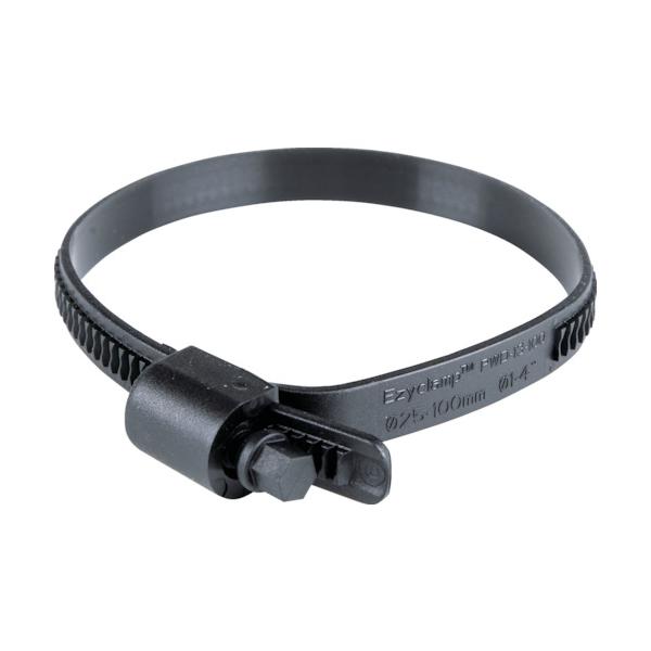 HCL 脂製導管ダンス楽隊 Ezyclamp 締付径25.0~100.0粍 対辺8.0粍 ナイロン12 PWD-13-100-SC-PA12-BK