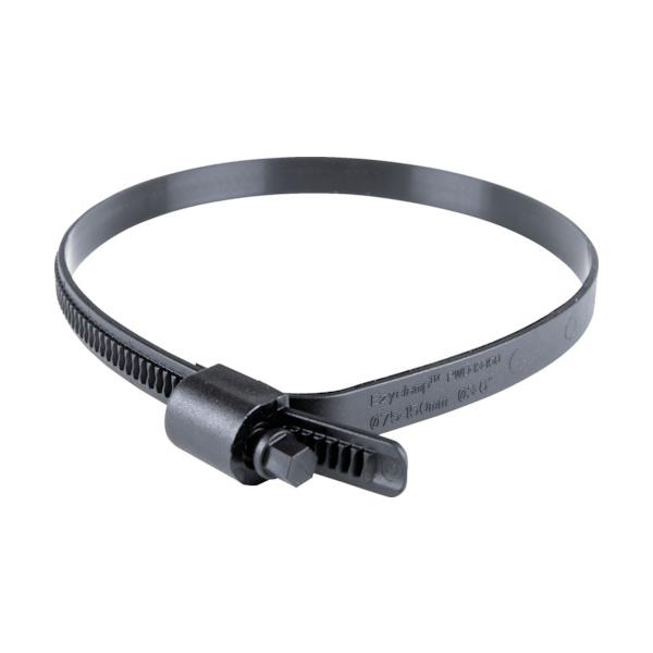HCL 脂製導管ダンス楽隊 Ezyclamp 締付径25.0~150.0粍 対辺8.0粍 ナイロン12 PWD-13-150-SC-PA12-BK