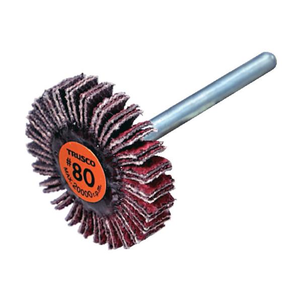 TRUSCO(トラスコ) セラミックフラップホイール 軸径3mm #80 外径20×幅5×軸長30 (10個入) TCF2005-CE-80