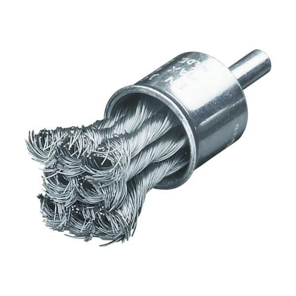 LESSMANN 軸付ノット型エンドブラシ Φ22 ステンレス線 0.50 454398