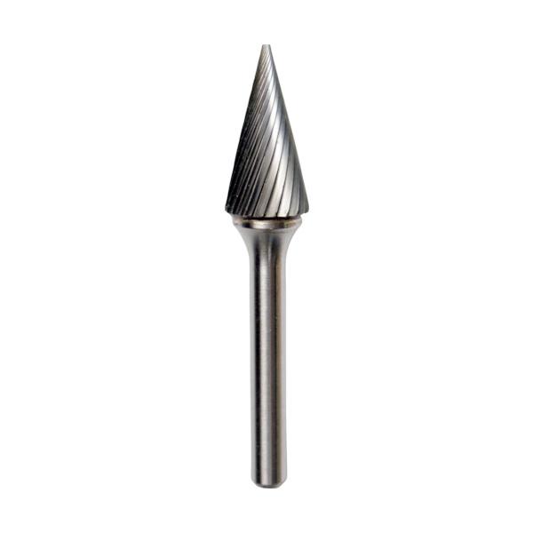 NRS 超硬バー 円錐sカット 刃径12×刃長25×軸径6×軸長45 ロー付 TCBT2700-1