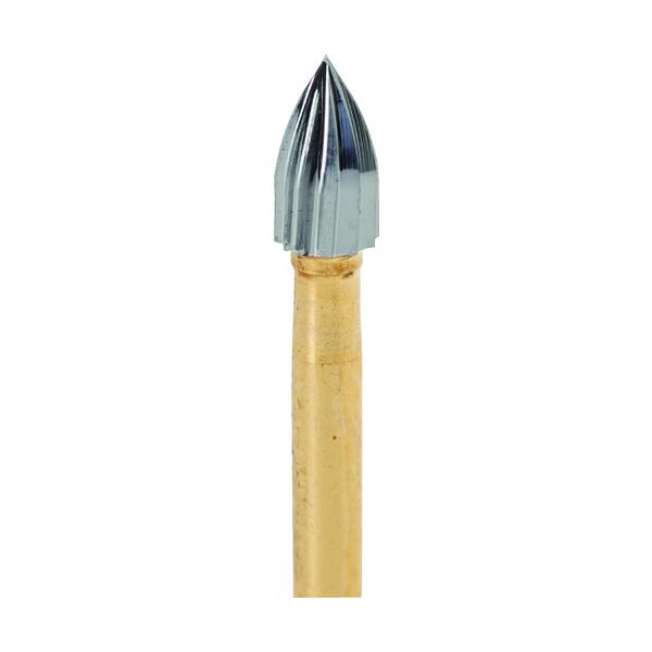 ナカニシ 超硬カッター 5本入 雫テーパー型 シングルカット φ2.3×4.5×軸φ1.6 22093